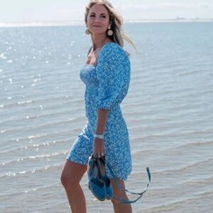 Tuckernuck Blue Floral Mini Dress